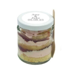 personalised wedding favour cake jar
